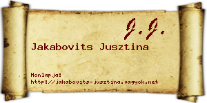 Jakabovits Jusztina névjegykártya